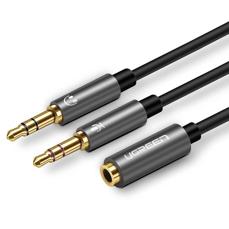 Adaptateur Audio 3.5mm - 2 x 3.5mm UGREEN AV140, 0.20m, Noir