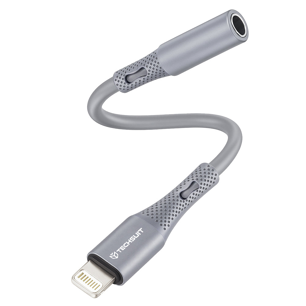 Adaptateur Audio Lightning - 3.5mm Techsuit AC2 SoundFlex, Gris
