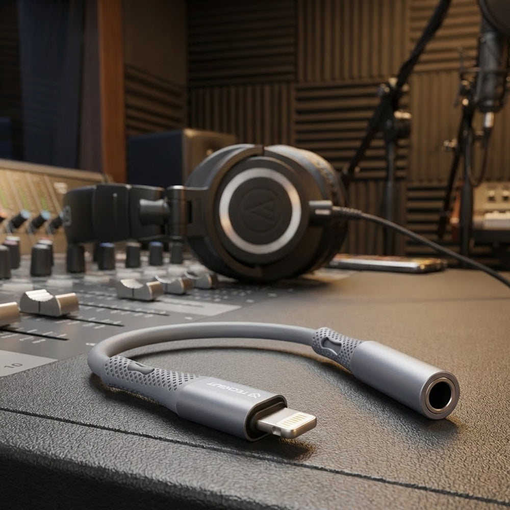 Adaptateur Audio Lightning - 3.5mm Techsuit AC2 SoundFlex, Gris