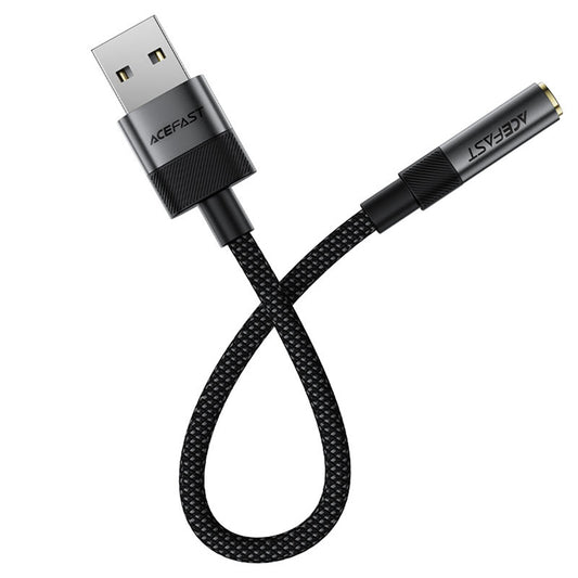 Audioadapter Acefast J13, USB-A - 3,5 mm, Schwarz