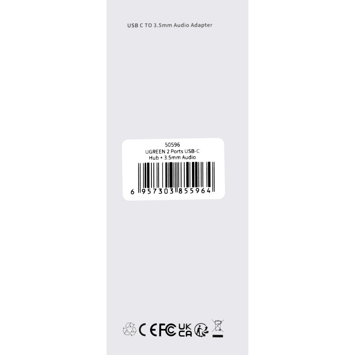 Adaptateur Audio USB-C - 3.5mm / USB-C UGREEN CM193, Gris