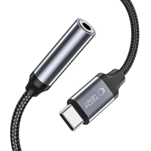 Audioadapter USB-C - 3,5mm Tech-Protect Ultraboost, Schwarz