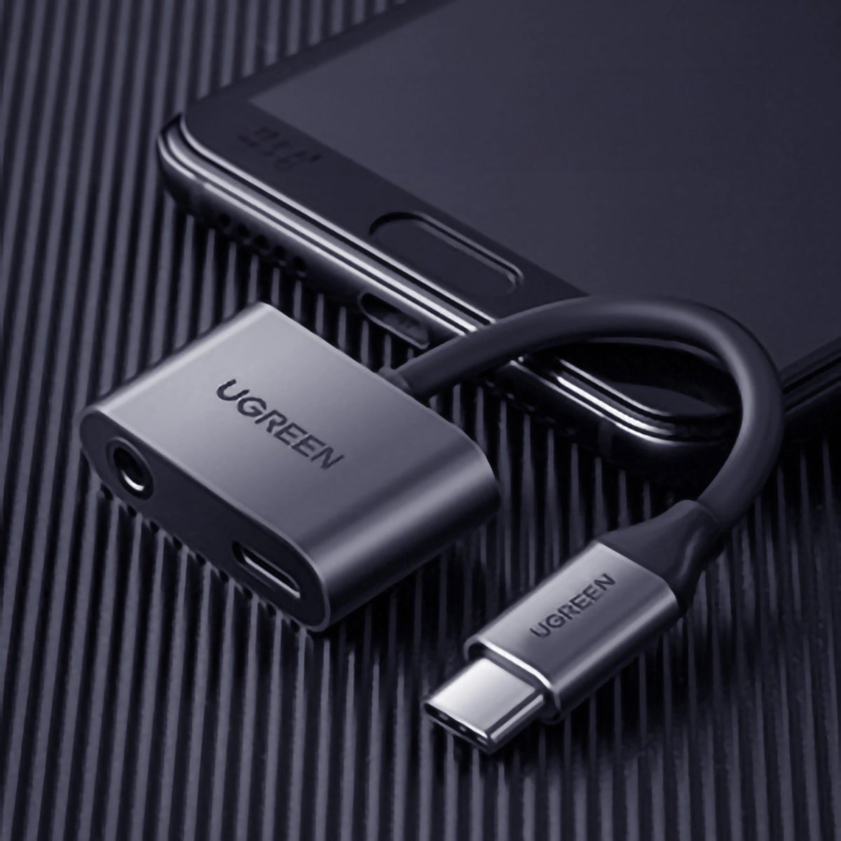 Adaptateur Audio USB-C - 3.5mm / USB-C UGREEN CM193, Gris