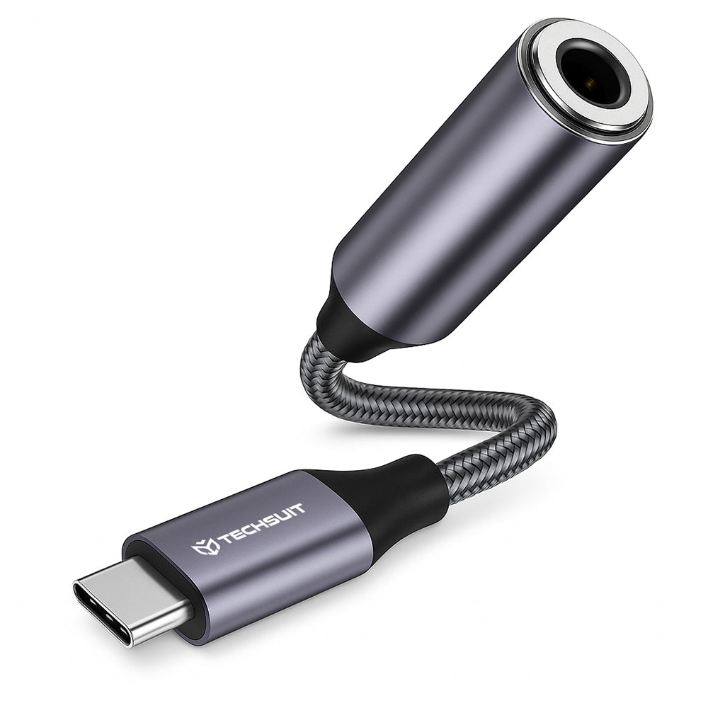 USB-C to 3.5mm Audio Adapter Techsuit AC8 MusicDox, Gray