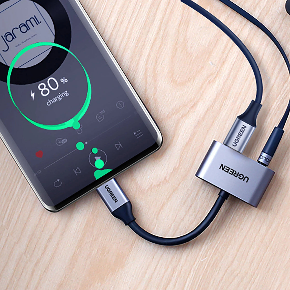 Adaptateur Audio USB-C - 3.5mm / USB-C UGREEN CM193, Gris