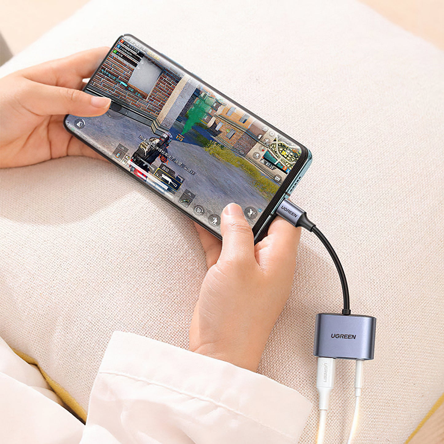 USB-C to 3.5mm / USB-C UGREEN CM231 Audio Adapter, Gray