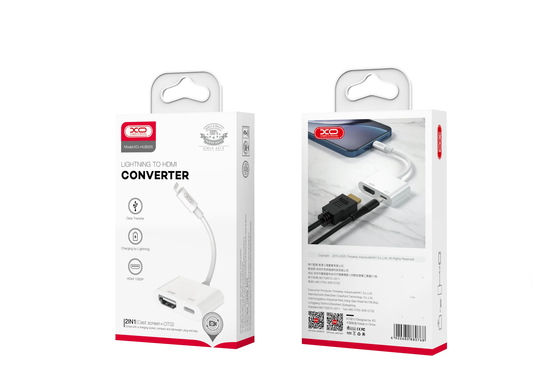 Adaptateur Audio et Vidéo Lightning - HDMI / Lightning XO Design HUB005, Blanc