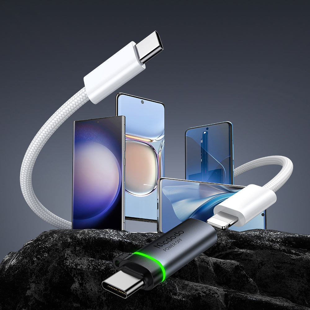 Adaptateur de Données et de Charge Lightning - USB-C McDodo OT-6010 Power Off, Noir