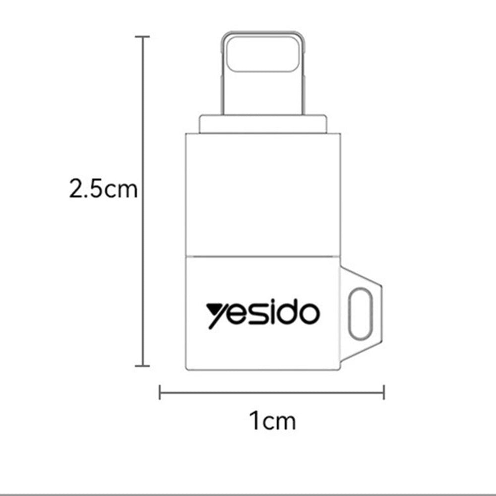 Adaptateur de données et de charge microUSB - Lightning Yesido GS30, Gris