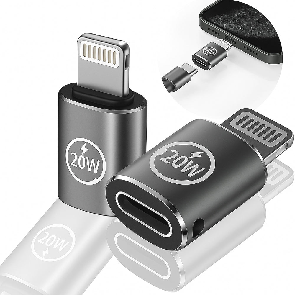 USB-C - Lightning Daten- und Ladeadapter Techsuit A11 TitanCoreX, Grau
