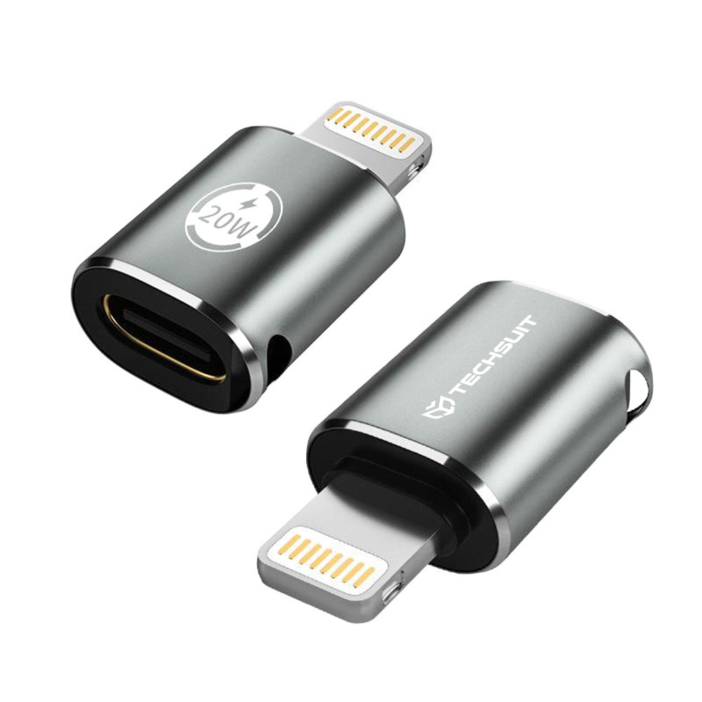 USB-C - Lightning Daten- und Ladeadapter Techsuit A11 TitanCoreX, Grau