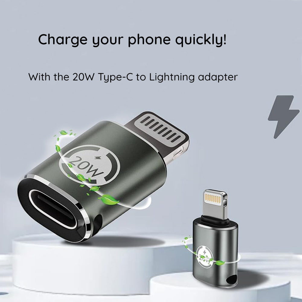 USB-C - Lightning Daten- und Ladeadapter Techsuit A11 TitanCoreX, Grau