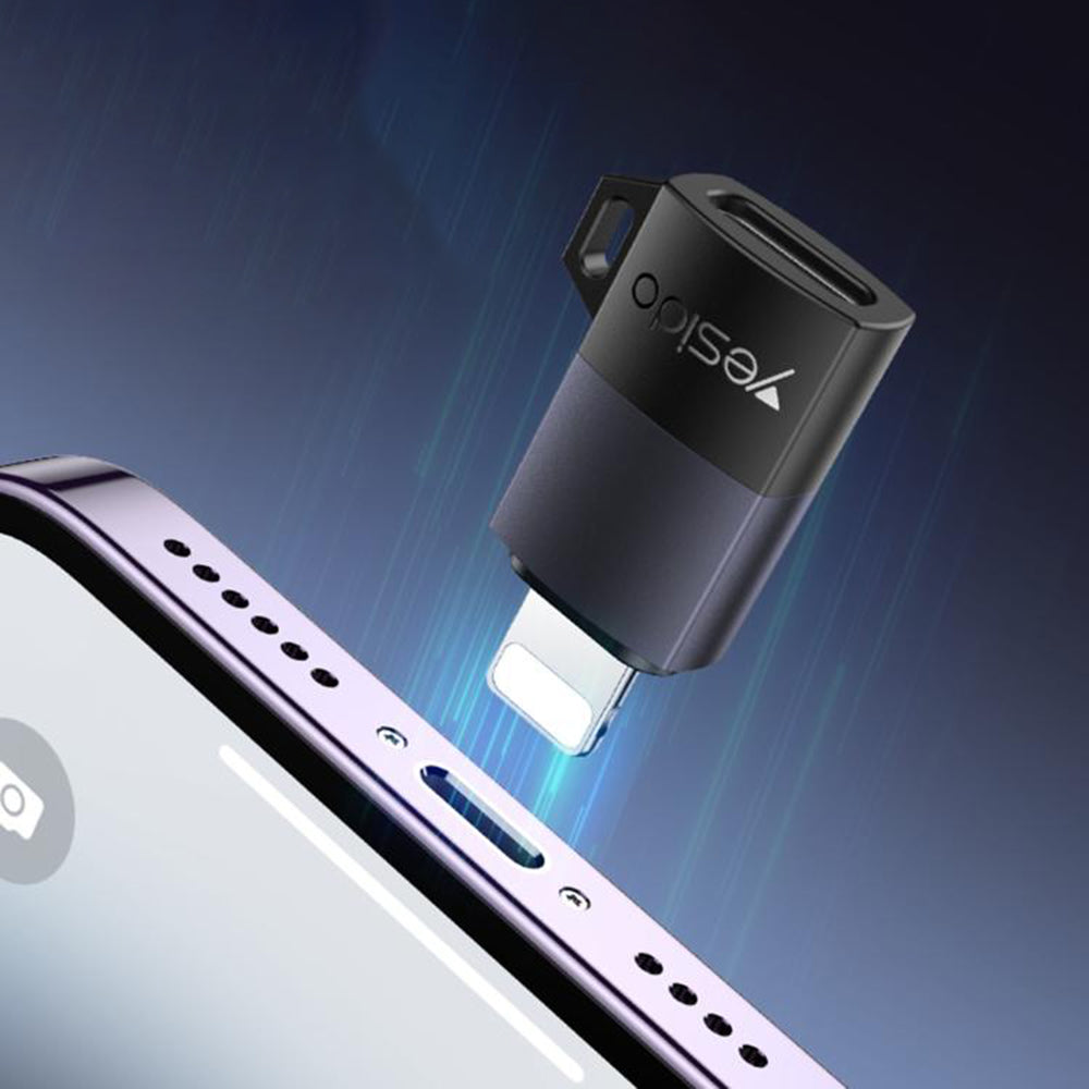 USB-C - Lightning Yesido GS27 Data and Charging Adapter, Gray