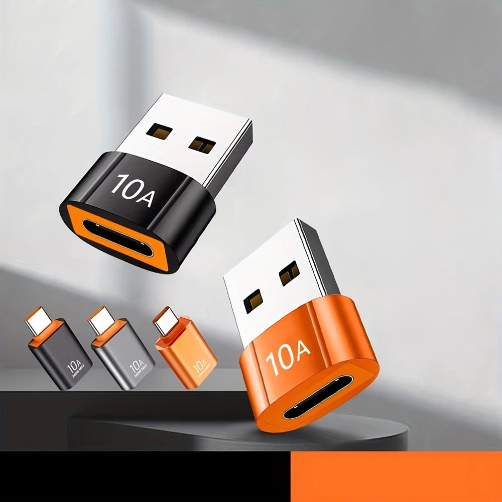 USB-C - USB-A Daten- und Ladeadapter Techsuit A7 HyperPort, Schwarz Orange