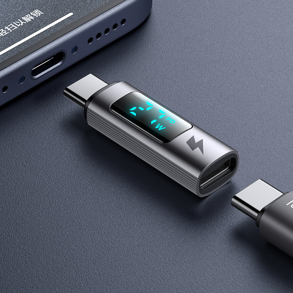 Adaptateur de Données et de Charge USB-C - USB-C McDodo OT-6090 Wales Display, Noir