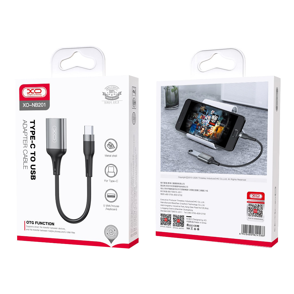 OTG Adapter USB-C - USB-A XO Design NB201, Schwarz