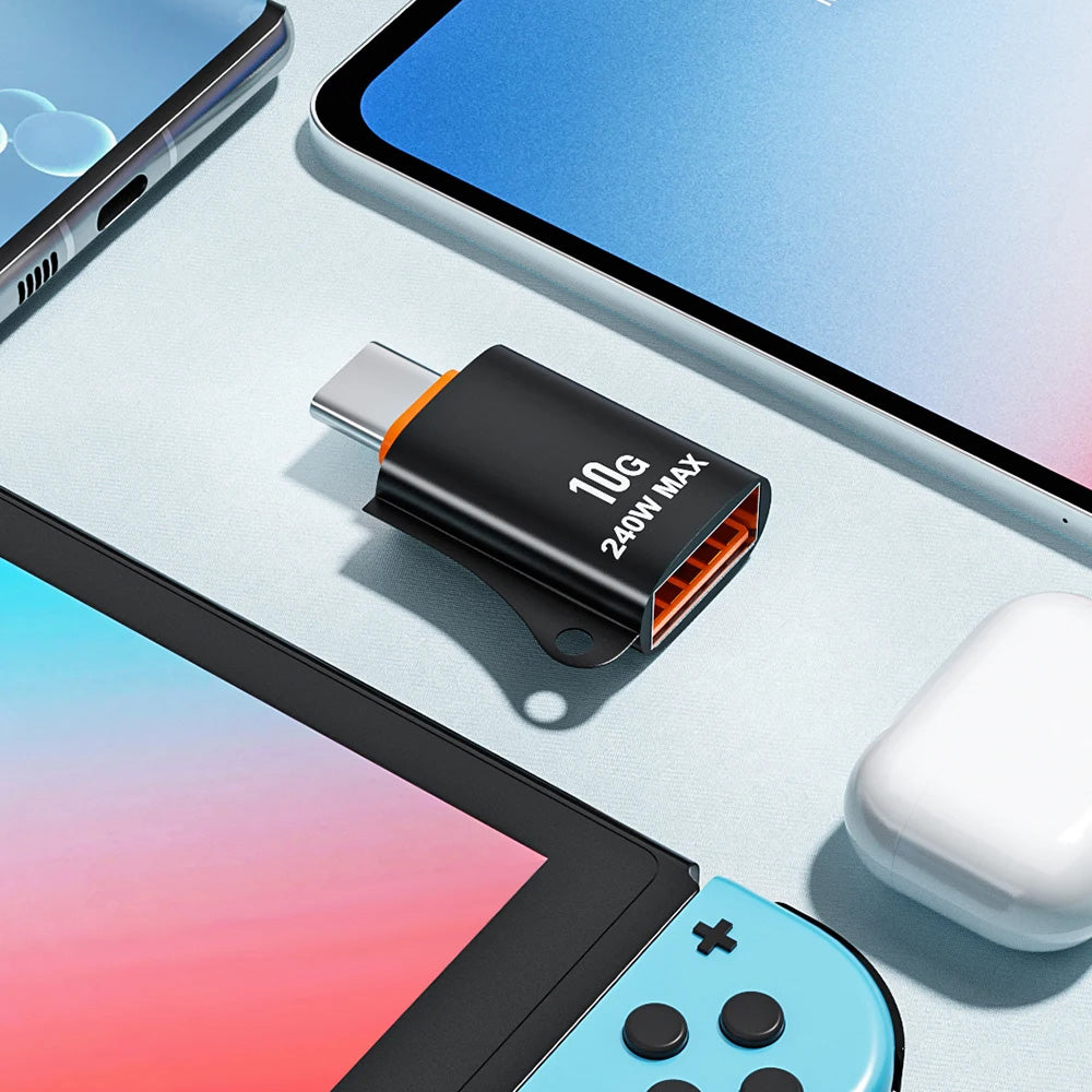 OTG Adapter USB-C - USB-A Techsuit A1 HyperPort, Schwarz Orange