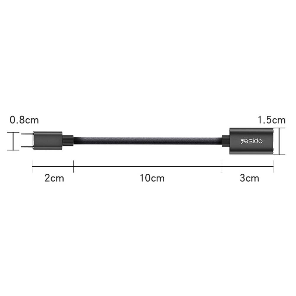 OTG Adapter USB-C - USB-A Yesido GS01, Schwarz