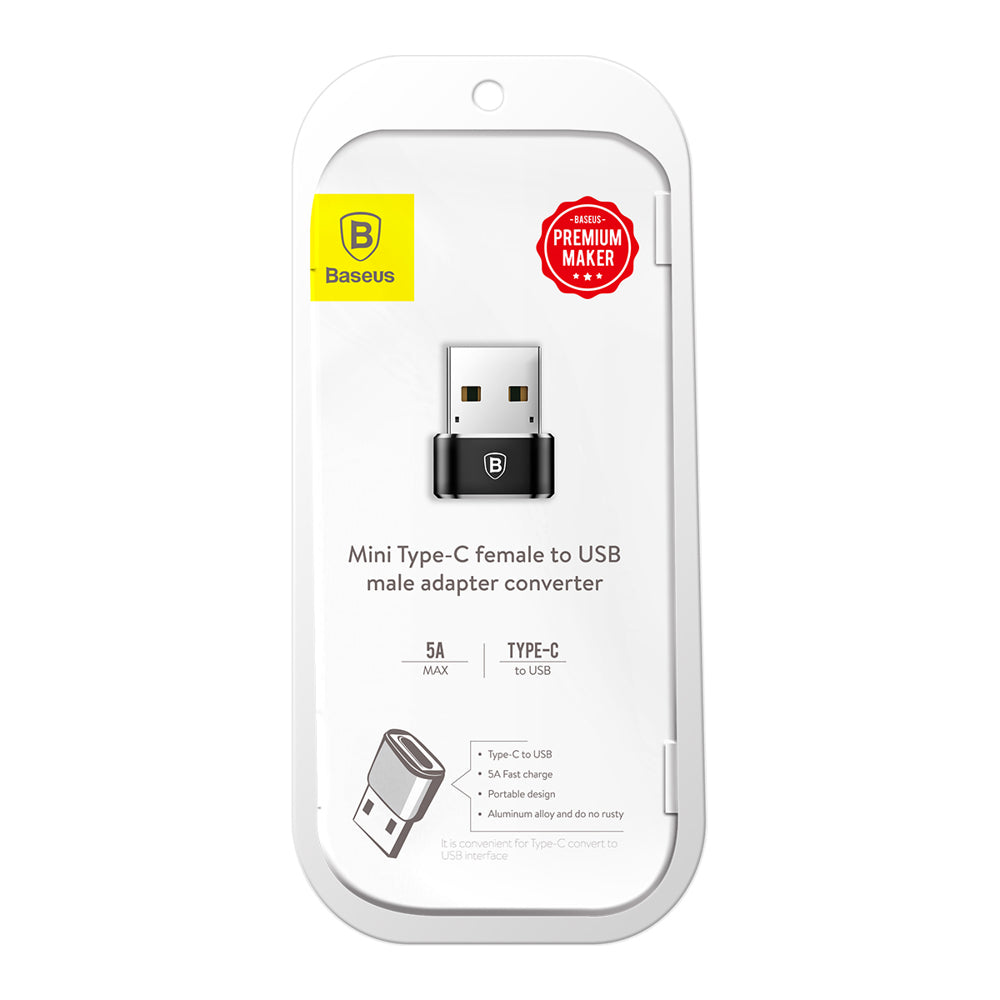USB-C - USB-A Baseus Data and Charging Adapter, Black CAAOTG-01