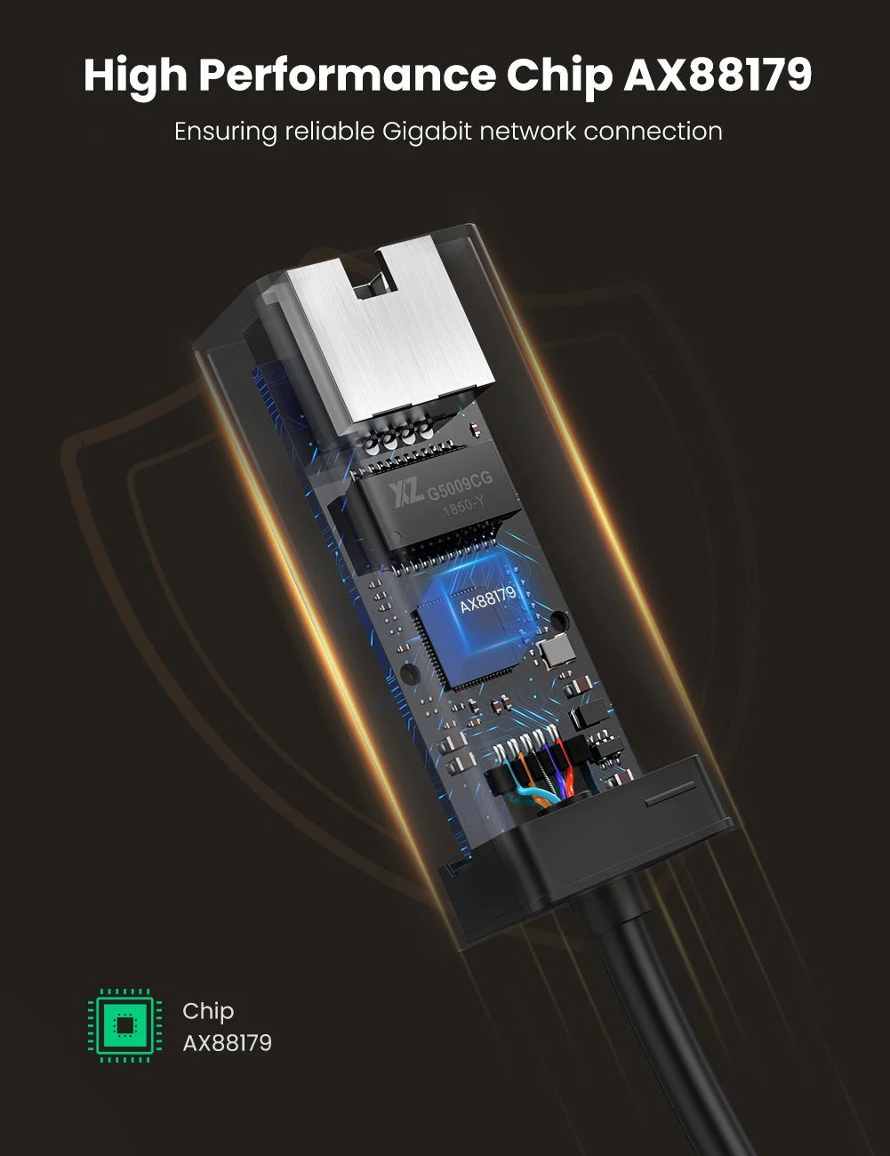 Carte réseau UGREEN CR111, RJ45, USB 3.0, Noir