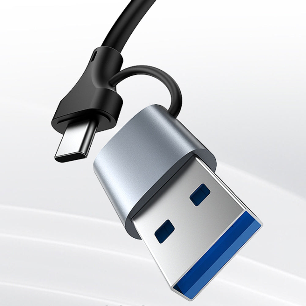 Netzwerkkarte Yesido HB26, RJ45, USB / USB-C, Grau