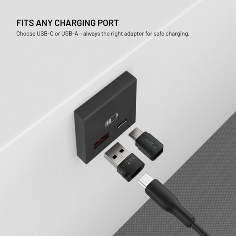 USB-Datenblockieradapter Fixed, USB-A / USB-C, 2in1, Schwarz