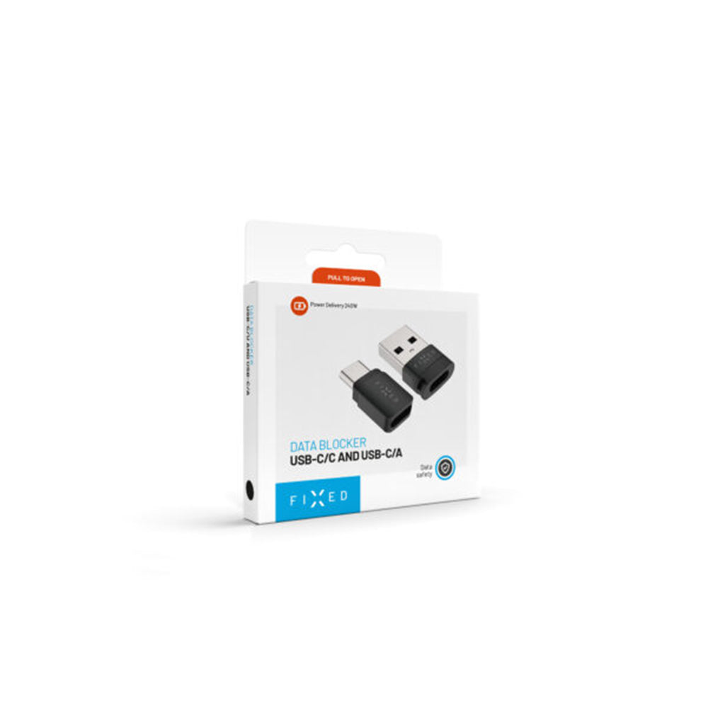 USB-Datenblockieradapter Fixed, USB-A / USB-C, 2in1, Schwarz
