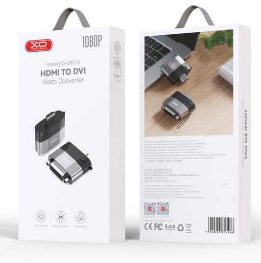 XO Design GB013 Video-Adapter | HDMI auf DVI | 1080P | Grau