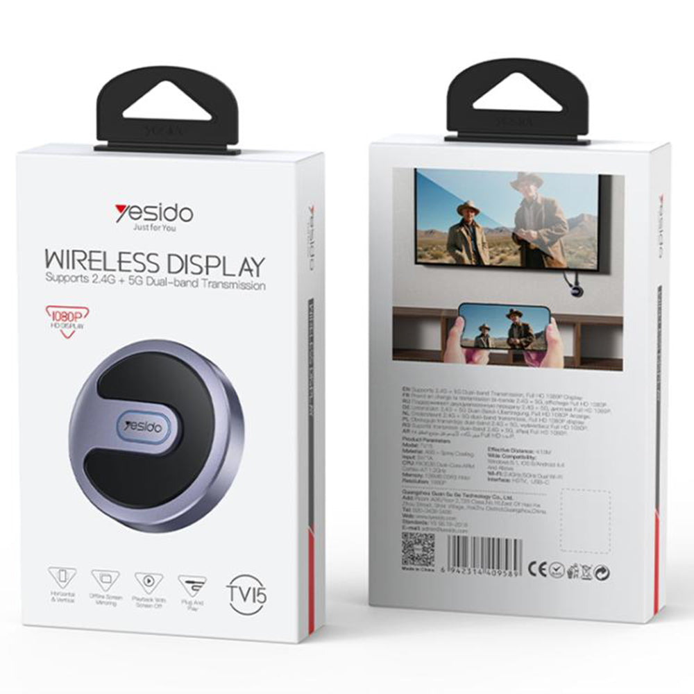 Multimedia-Wireless-Adapter Yesido TV15, Grau