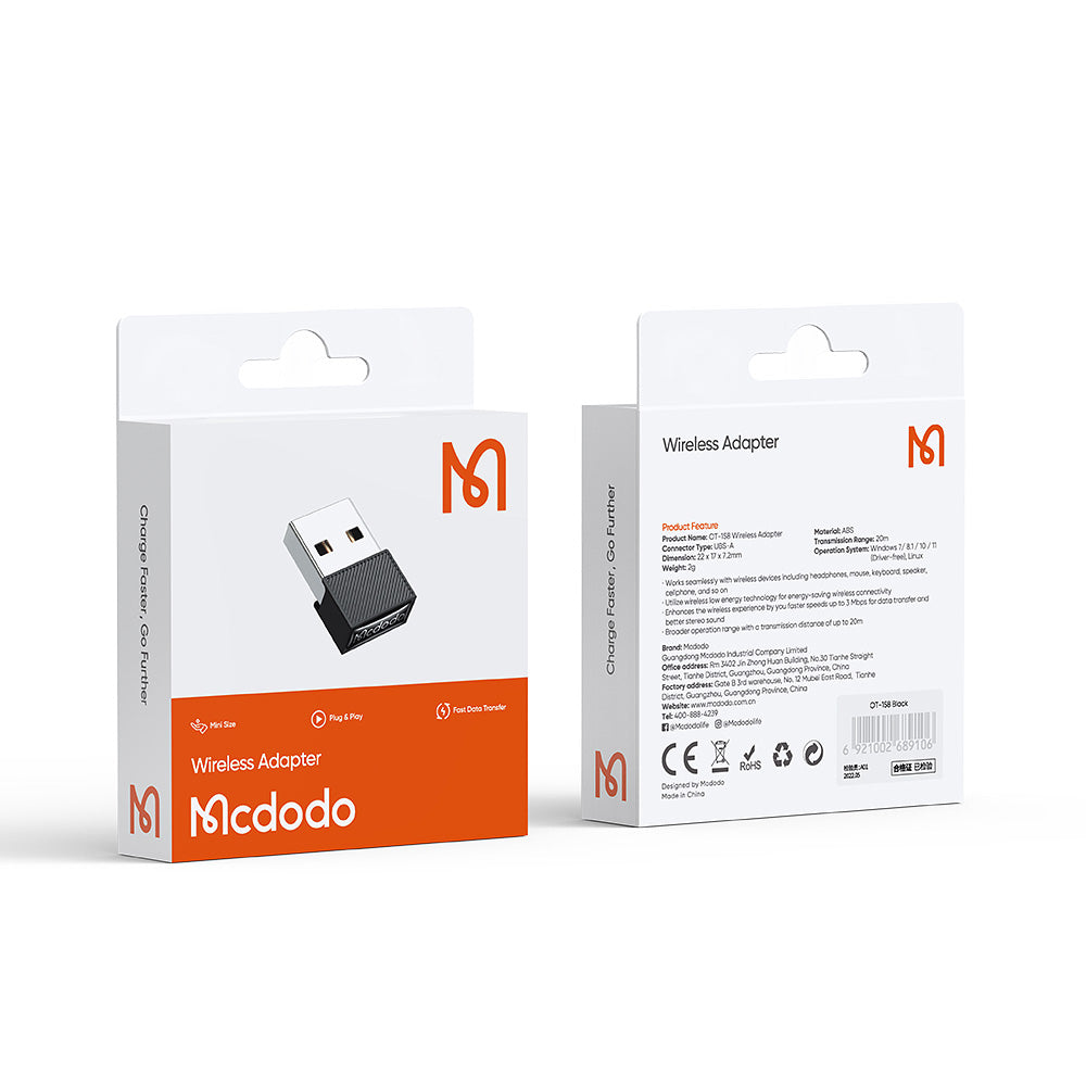 Adaptateur sans fil McDodo OT-1580, Noir