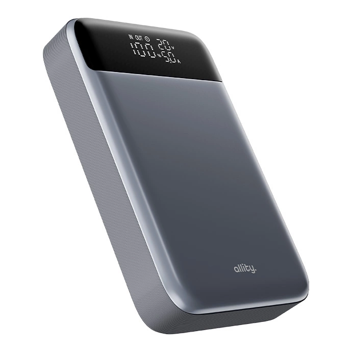 Externer Akku Allity. APB-200 PocketPower, 10000mAh, 33W, QC + PD, 1 x USB-A - 1 x USB-C, Grau