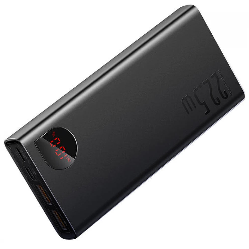 Externe Batterie Baseus Adaman, 20000mAh, 22,5W, QC + PD, 1 x USB-C - 2 x USB-A, Schwarz PPAD070101