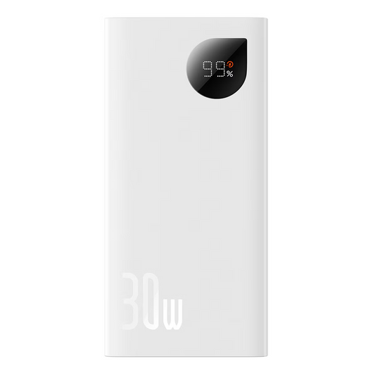 Batterie Externe Baseus Adaman2, 10000mAh, 30W, QC + PD, 1 x USB-C - 2 x USB-A, Blanche PPAD080002