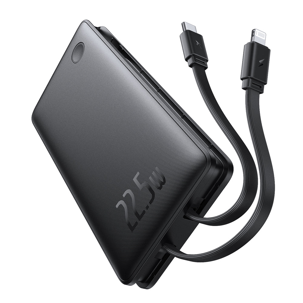 Baseus Airpow Lite External Battery, 10000mAh, 22.5W, QC + PD, 1 x Lightning - 1 x USB-A - 2 x USB-C, Black P10067501123-00