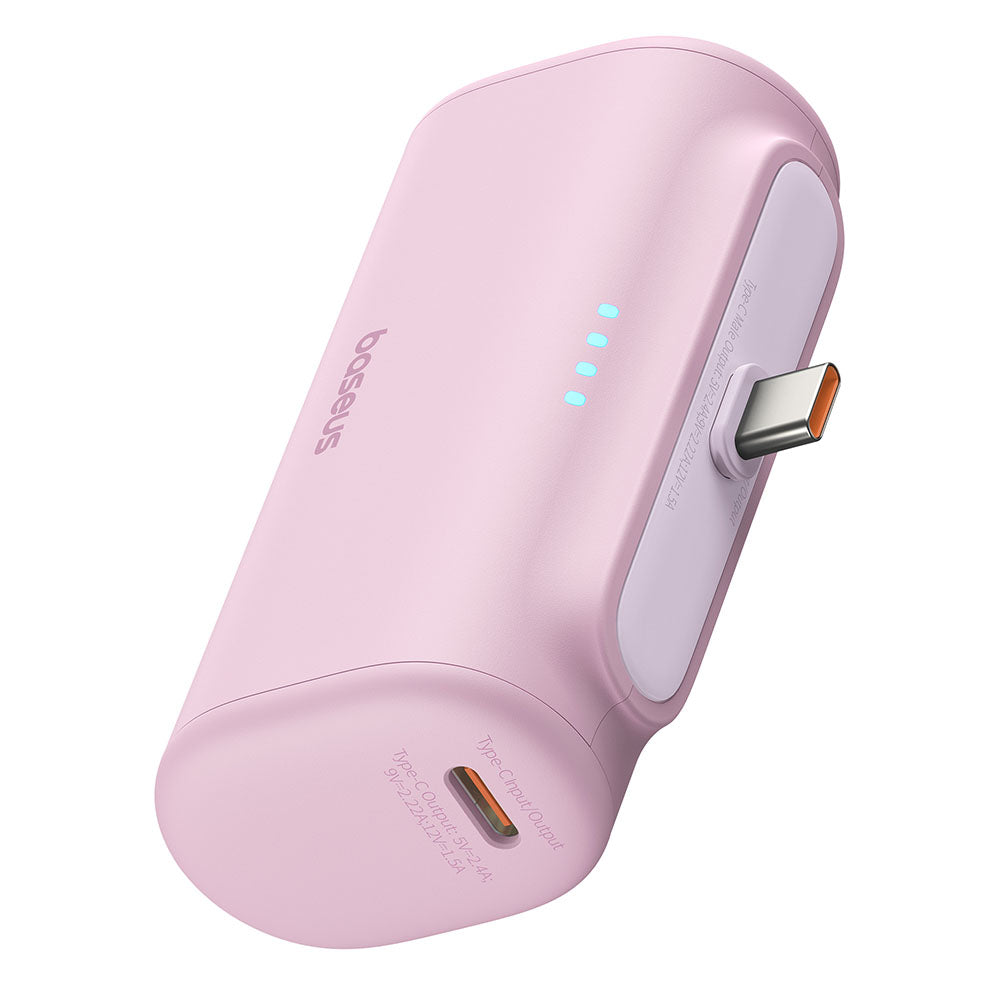 Externer Akku Baseus Compact, 5000mAh, 20W, PD, 2 x USB-C, Rosa P10068306413-00