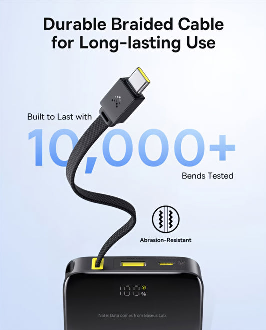 Baseus EnerFill Bipow2 Pro External Battery, 10000mAh, 22.5W, QC + PD, 1 x USB-A - 2 x USB-C, Black E0027600