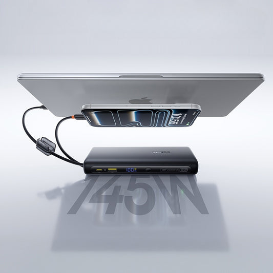 Batterie Externe Baseus EnerFill FC41, 25000mAh, 145W, QC + PD, 1 x USB-A - 3 x USB-C, Noire E0028H03