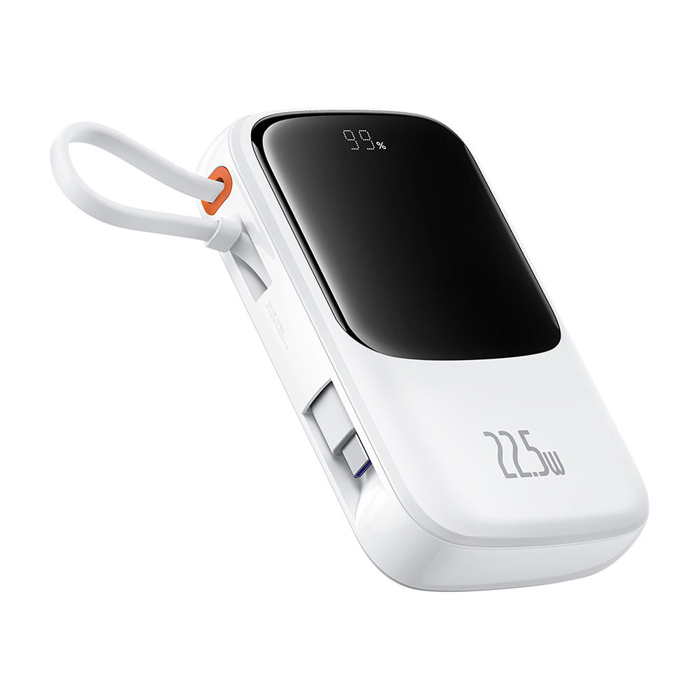 Batterie Externe Baseus Qpow Pro+, 10000mAh, 22.5W, QC + PD, 1 x USB-A - 2 x USB-C, Blanche P10067101213-00