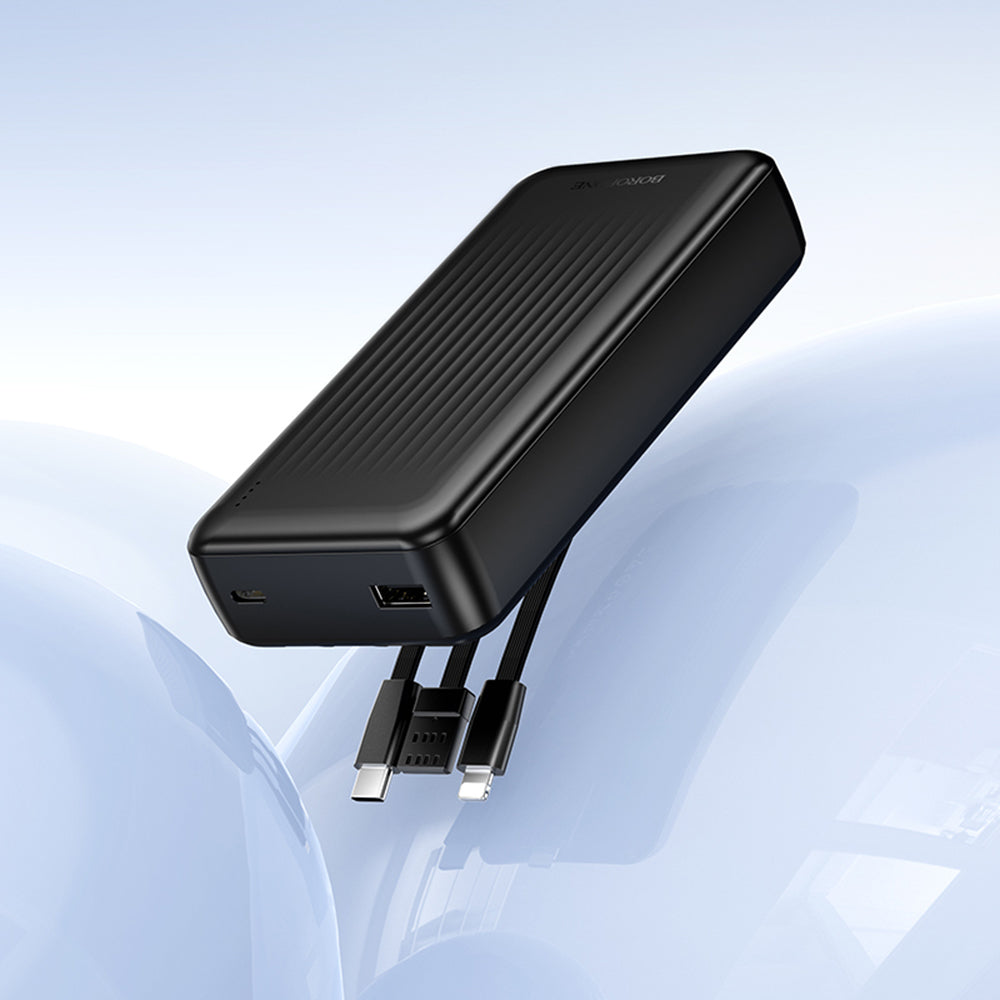 Batterie Externe Borofone BJ79 Clever, 20000mAh, 10W, 1 x Lightning - 1 x USB-A - 1 x USB-C, Noire