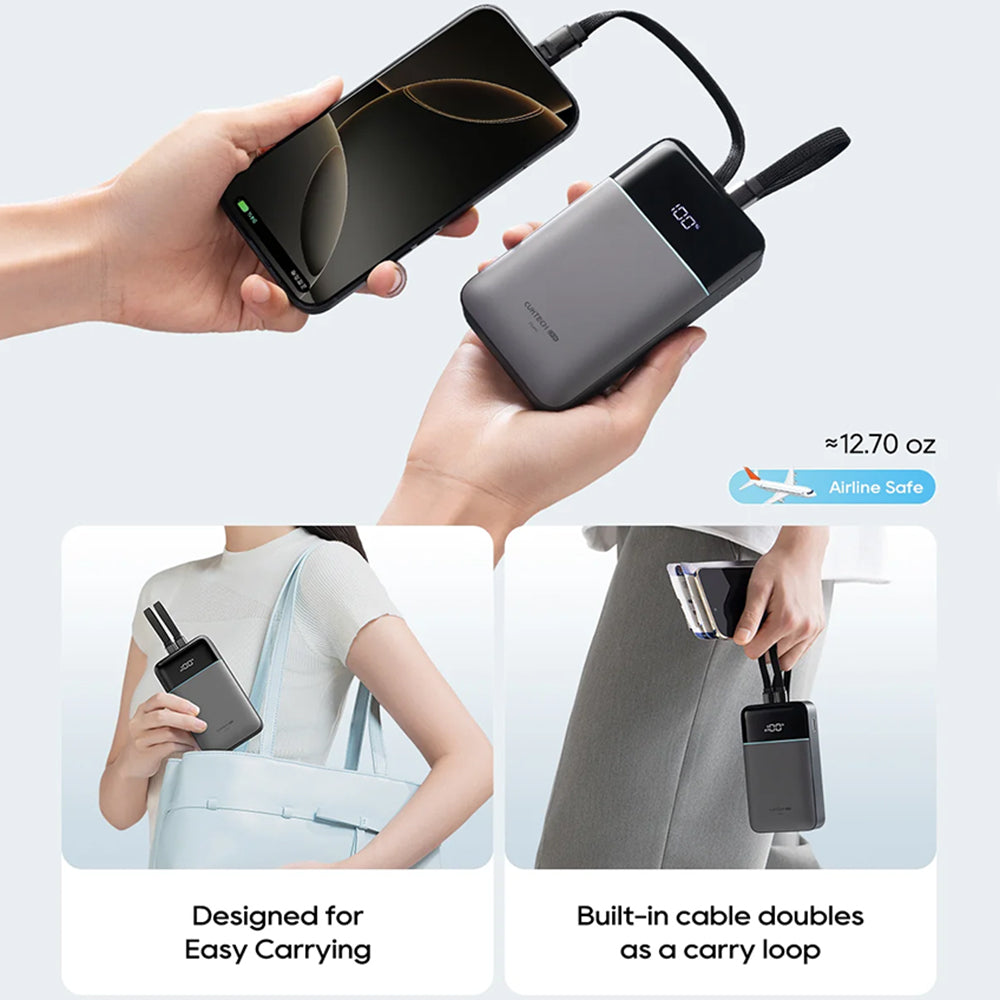 Batterie Externe Cuktech LPB200NL, 20000mAh, 40W, QC + PD, 1 x Lightning - 1 x USB-A - 2 x USB-C, Gris CKB200NLGLGY