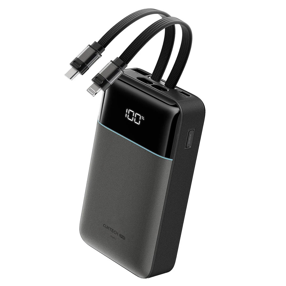 Batterie Externe Cuktech LPB200NL, 20000mAh, 40W, QC + PD, 1 x Lightning - 1 x USB-A - 2 x USB-C, Gris CKB200NLGLGY