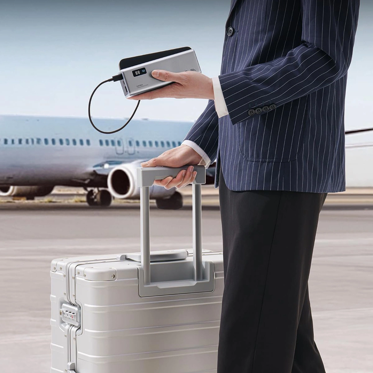 Externer Akku Cuktech P+ No.15, 20000mAh, 150W, QC + PD, 1 x USB-A - 2 x USB-C, Grau CUKPB200GLBK