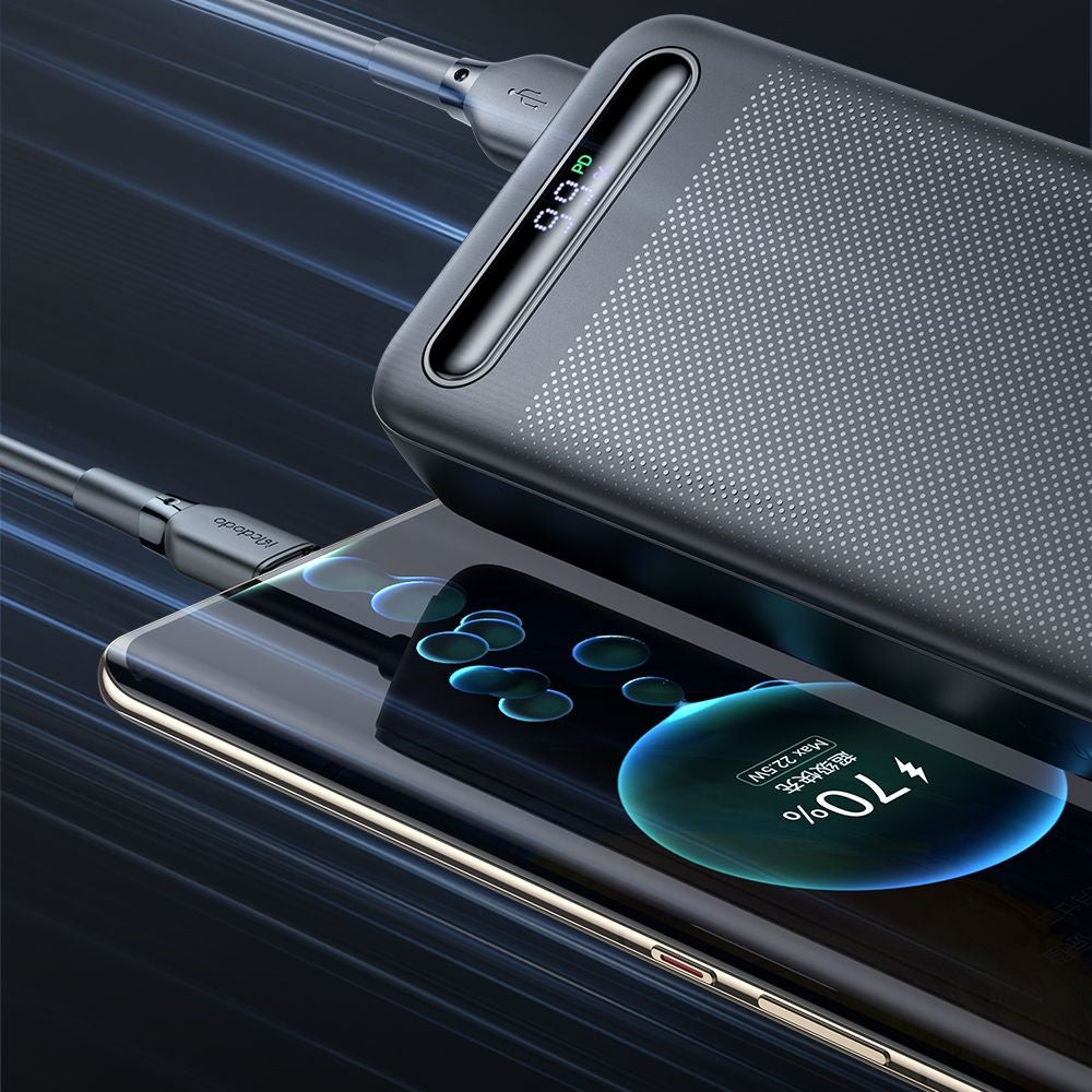 Externer Akku McDodo MC-3891 Star, 20000mAh, 22.5W, QC + PD, 2 x USB-A - 1 x USB-C, Schwarz