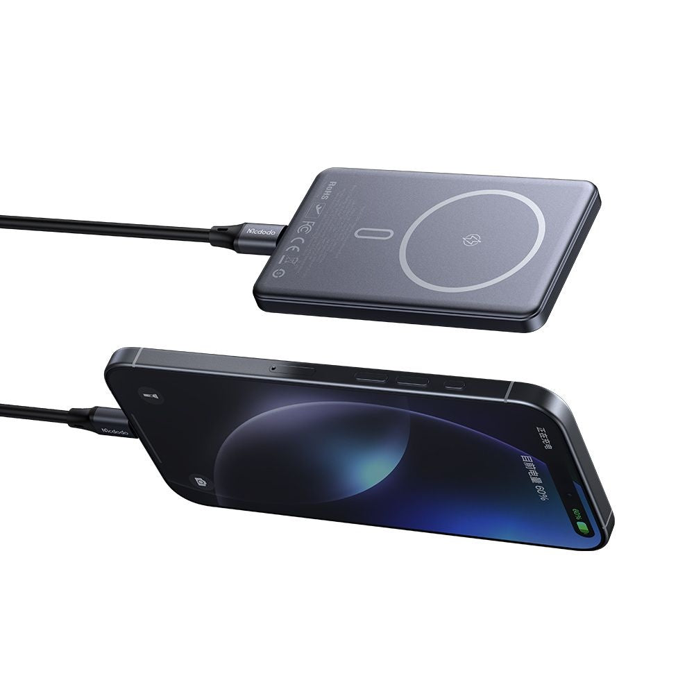 Batterie Externe Sans Fil McDodo MC-4641 Meta, 5000mAh, 20W, PD + FQI, 1 x QI - 1 x USB-C, Noire