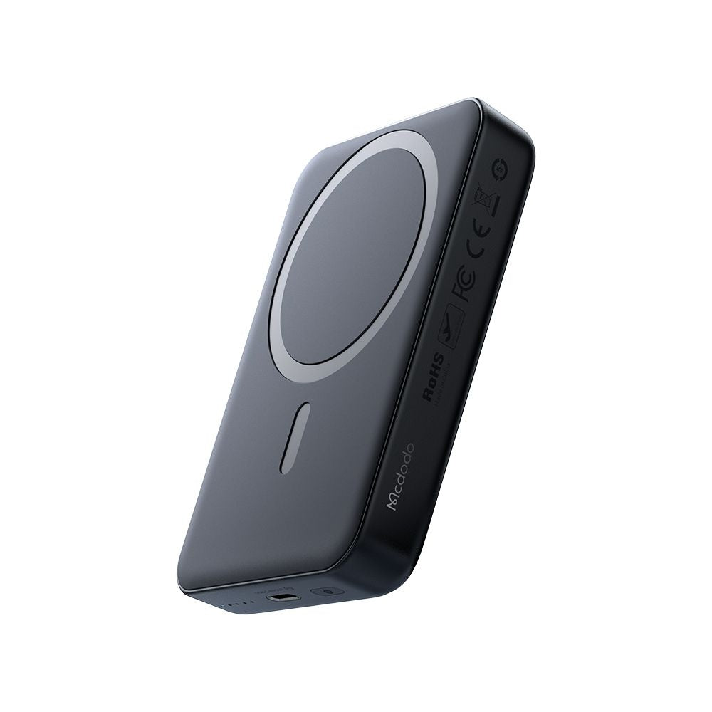 Externer Wireless-Akku McDodo MC-5931 Ambilight, 10000mAh, 30W, PD + FQI, 1 x QI - 1 x USB-C, Schwarz