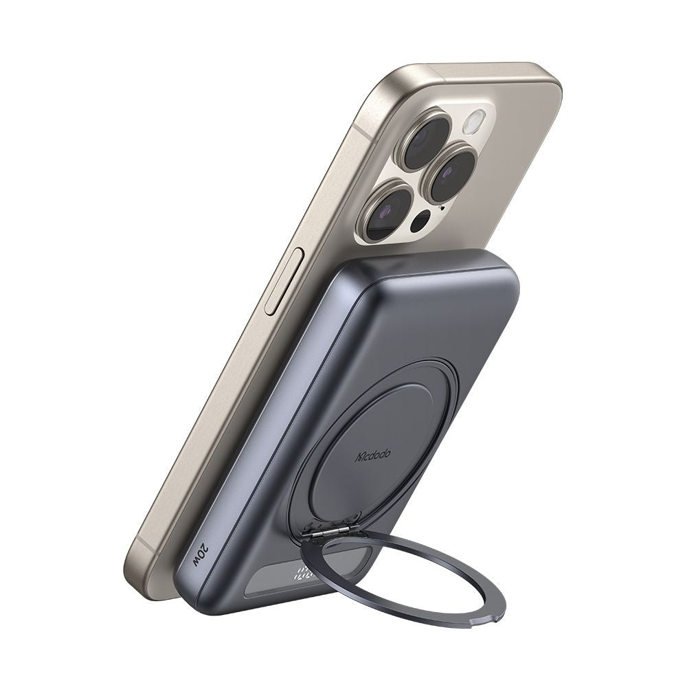 Batterie Externe Sans Fil McDodo MC-8371 Meta, 10000mAh, 20W, PD + FQI, 1 x QI - 1 x USB-C, Gris