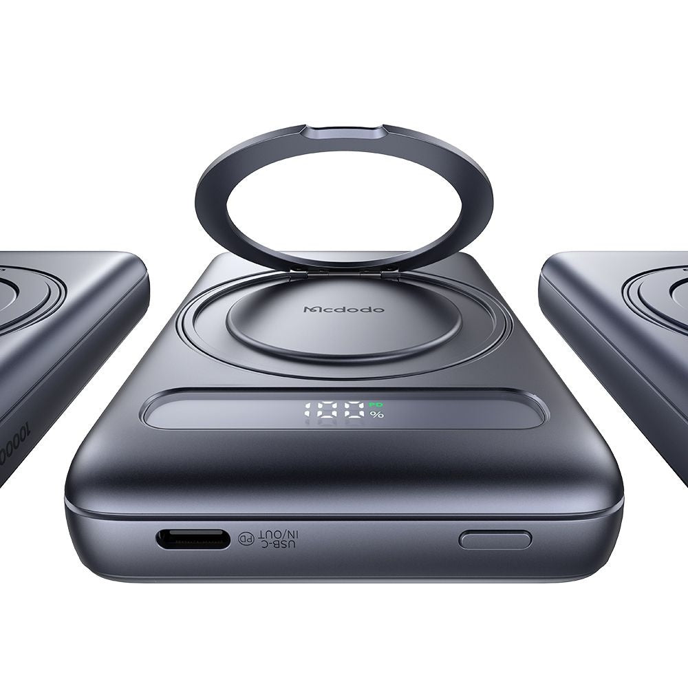 Batterie Externe Sans Fil McDodo MC-8371 Meta, 10000mAh, 20W, PD + FQI, 1 x QI - 1 x USB-C, Gris