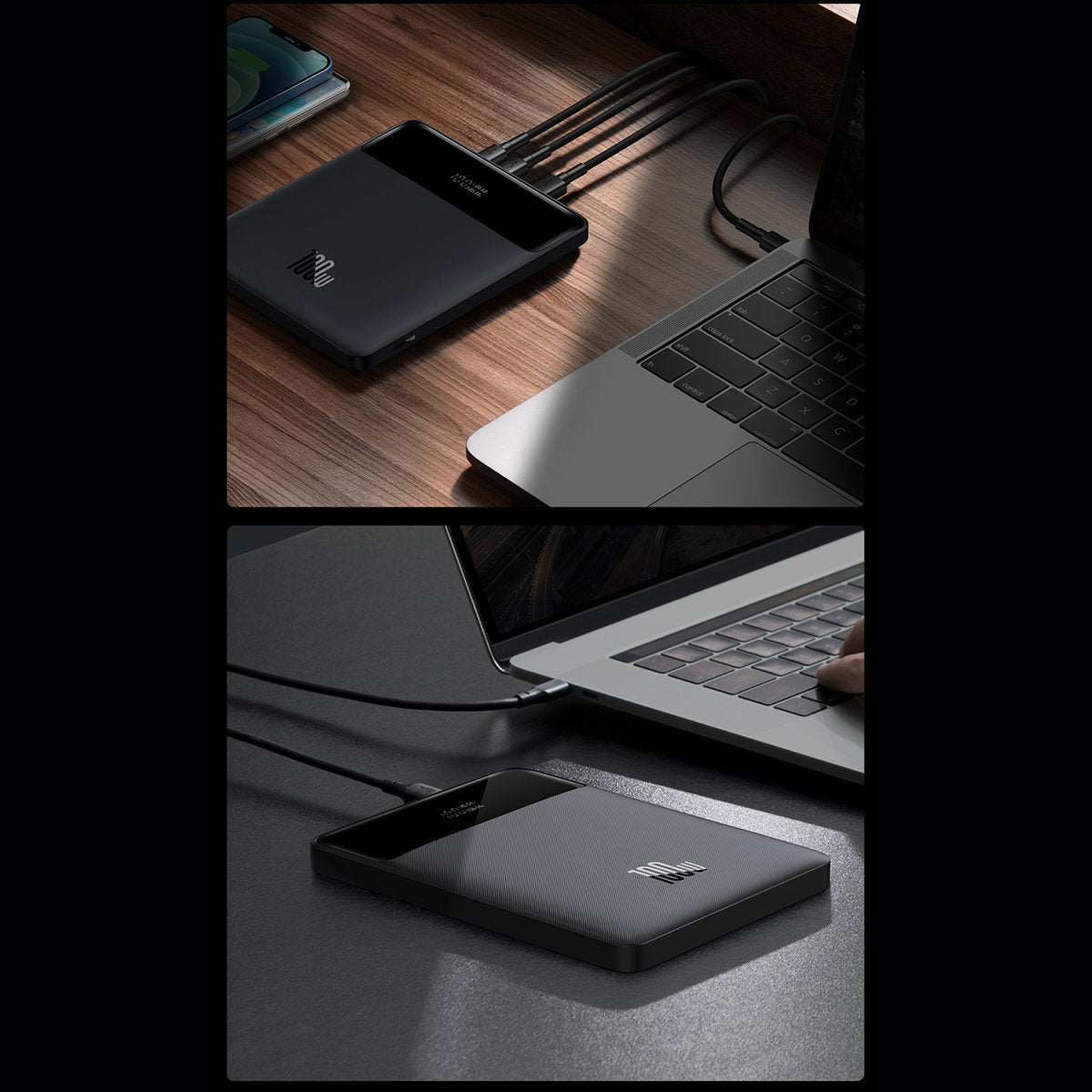 Batterie Externe Baseus Blade Ultrathin, 20000mAh, 100W, QC + PD, 2 x USB-A - 2 x USB-C, Noire PPBL000201