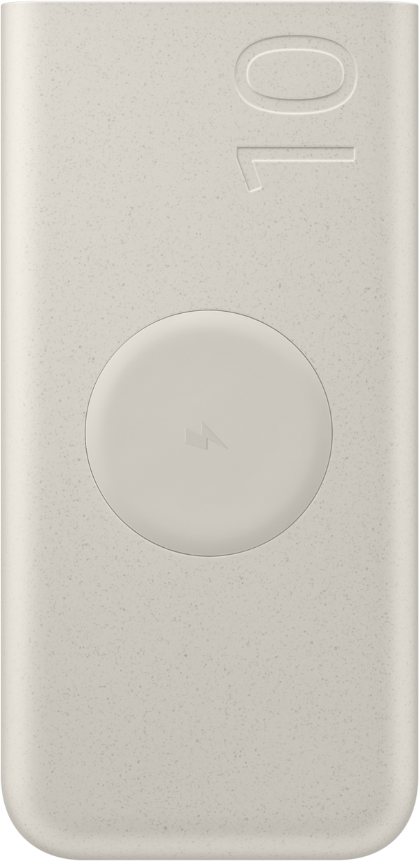 Batterie Externe Sans Fil Samsung, 10000mAh, 25W, PD + FQI, 1 x QI - 2 x USB-C, Beige EB-U2510XUEGEU