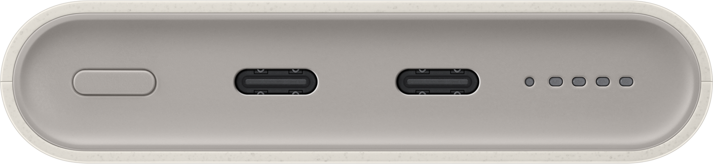 Batterie Externe Sans Fil Samsung, 10000mAh, 25W, PD + FQI, 1 x QI - 2 x USB-C, Beige EB-U2510XUEGEU
